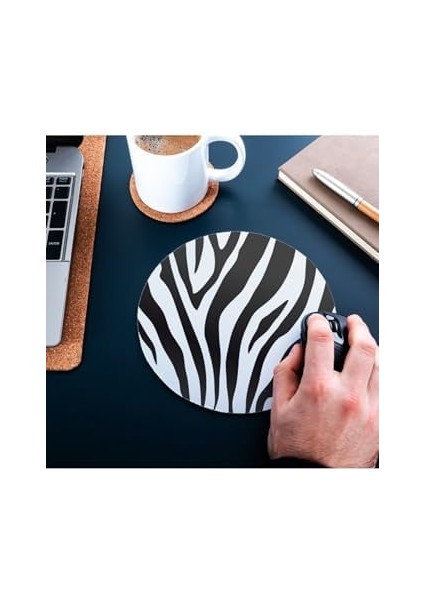 Şık Zebra Desenli Yuvarlak Mouse Pad - Mousepad - Mouse Pad - Fare Altlığı modelleri