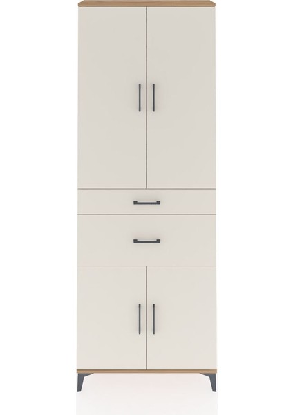 Arges Dolap 4 Raflı 2 Çekmeceli 4 Kapaklı 88X30X243 Çam-Aytaşı