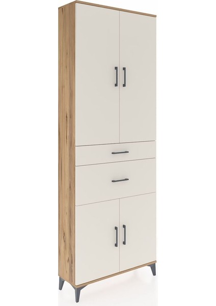 Arges Dolap 4 Raflı 2 Çekmeceli 4 Kapaklı 88X30X243 Çam-Aytaşı fiyatları