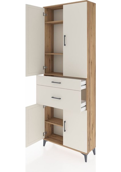 Arges Dolap 4 Raflı 2 Çekmeceli 4 Kapaklı 88X30X243 Çam-Aytaşı fırsatları