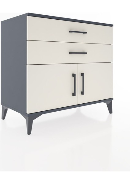 Hyperion Şifonyer Tek Raflı 2 Çekmeceli 2 Kapaklı 88X44X80 Antrasit-Aytaşı fiyatları