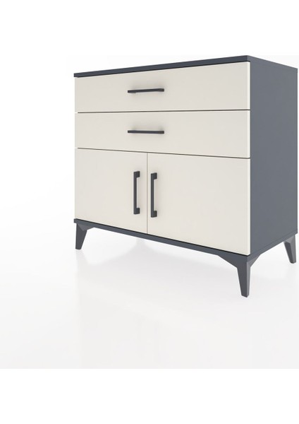 Hyperion Şifonyer Tek Raflı 2 Çekmeceli 2 Kapaklı 88X44X80 Antrasit-Aytaşı modelleri