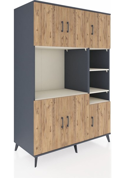 Kronos Dolap 10 Raflı 6 Kapaklı 132X59X195 Antrasit-Çam/aytaşı fiyatları