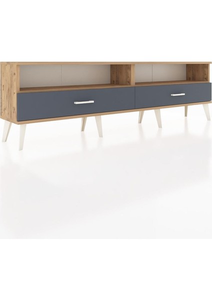 Arges Tv Ünitesi 2 Raflı 2 Çekmeceli 176X30X51 Çam-Çam/antrasit fiyatları