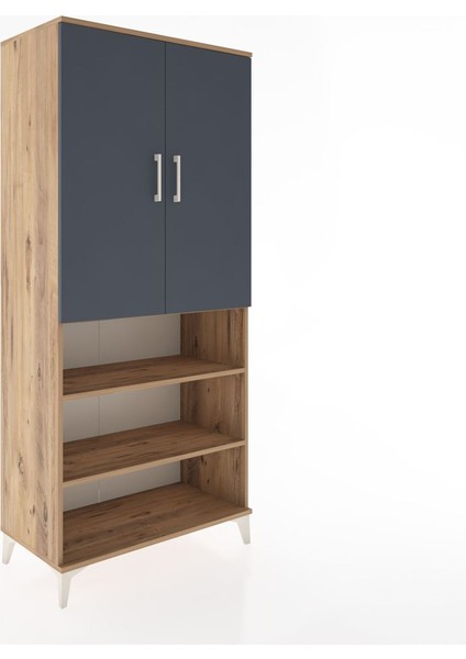 Hyperion Dolap 4 Raflı 2 Kapaklı Tek Askılı 88X44X195 Çam-Antrasit fiyatları
