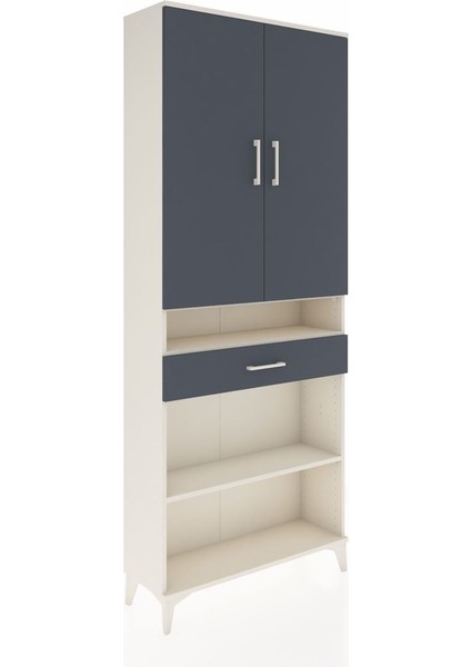Arges Dolap 5 Raflı Tek Çekmeceli 2 Kapaklı 88X30X221 Aytaşı-Antrasit fiyatları