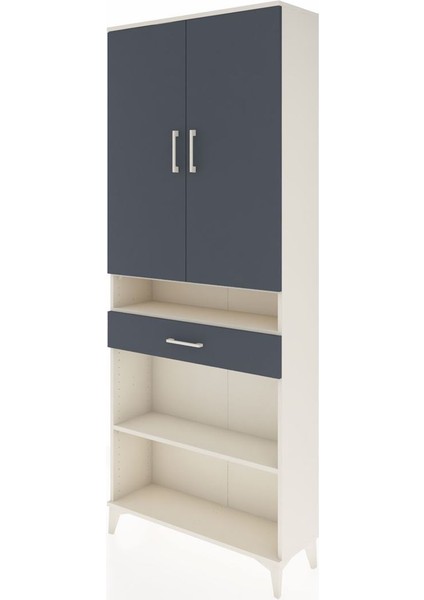 Arges Dolap 5 Raflı Tek Çekmeceli 2 Kapaklı 88X30X221 Aytaşı-Antrasit modelleri