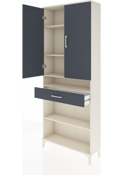 Arges Dolap 5 Raflı Tek Çekmeceli 2 Kapaklı 88X30X221 Aytaşı-Antrasit fırsatları