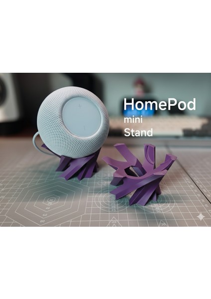 Apple Homepod Mini Sanatsal Spiral Stand Tutucu - Özel Tasarım Dekoratif Masaüstü Altlık
