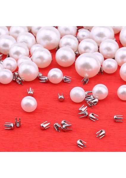 10 mm Deliksiz Çakma Inci Beyaz 100 Adet Çivisi ile Birlikte