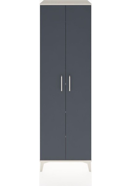 Hyperion Dolap 3 Raflı 2 Kapaklı Tek Askılı 60X44X195 Aytaşı-Antrasit