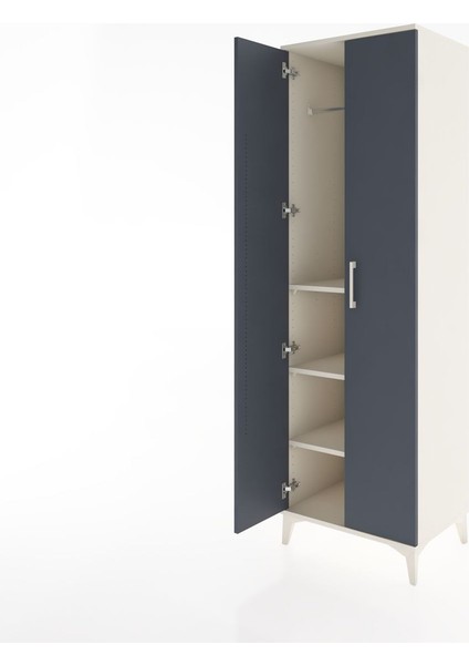 Hyperion Dolap 3 Raflı 2 Kapaklı Tek Askılı 60X44X195 Aytaşı-Antrasit fırsatları