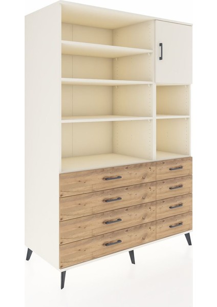 Kronos Dolap 8 Raflı 8 Çekmeceli Tek Kapaklı 132X59X195 Aytaşı-Aytaşı/çam fiyatları