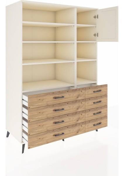Kronos Dolap 8 Raflı 8 Çekmeceli Tek Kapaklı 132X59X195 Aytaşı-Aytaşı/çam indirimleri