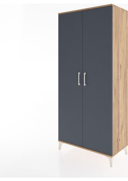 Hyperion Dolap 3 Raflı 2 Kapaklı Tek Askılı 88X44X195 Çam-Antrasit modelleri
