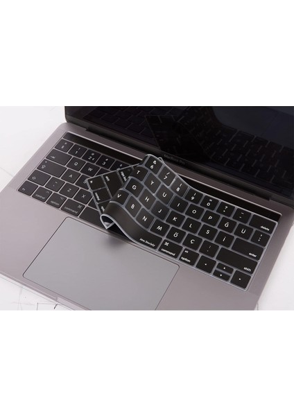 MacBook Klavye Koruyucu Us Ingilizce Amerikan-Return-Enter-Için Türkçe Çeviri Baskı Touchbar Pro 13-15 Inç A1706,A1989,A2159,A1707,A1990 Uyumlu,ince Hafif Silikon Klavye Filmi Siyah
