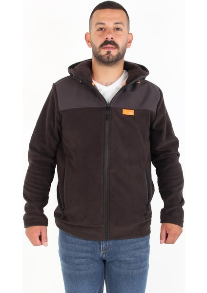 6044 Kapşonlu Fermuarlı Polar Mont