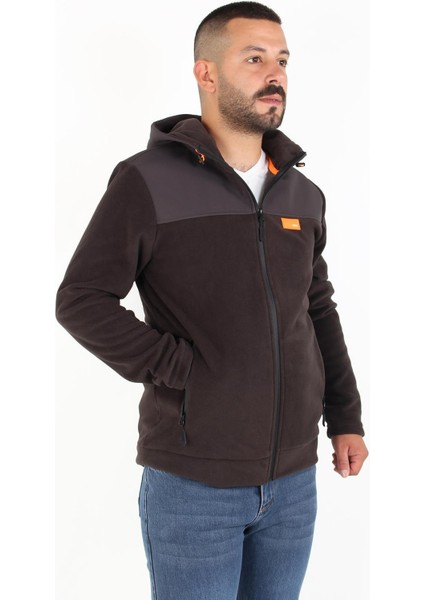 6044 Kapşonlu Fermuarlı Polar Mont
