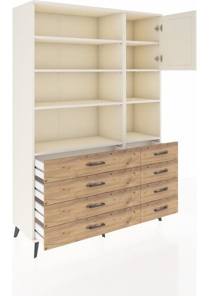 Hyperion Dolap 8 Raflı 8 Çekmeceli Tek Kapaklı 132X44X195 Aytaşı-Aytaşı/çam indirimleri