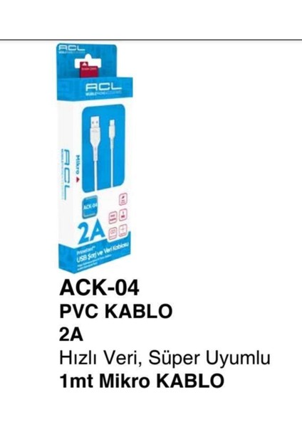 Ack-04 Pvc Kablo 2A Hızlı Veri, Süper Uyumlu