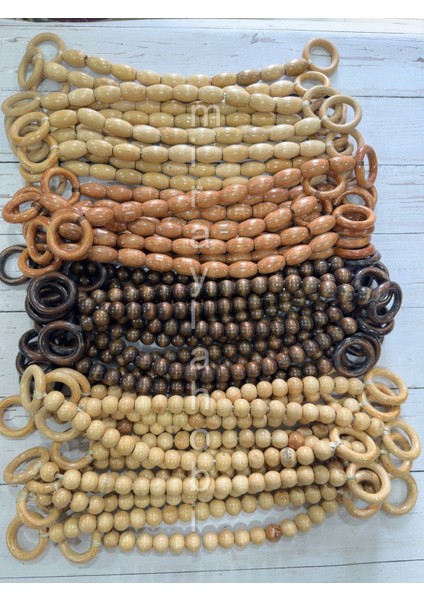 Ahşap Boncuklu Çanta Askısı Naturel 40 cm 1 Adet fiyatları