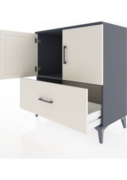 Hyperion Şifonyer Tek Raflı Tek Çekmeceli 2 Kapaklı 88X44X96 Antrasit-Aytaşı fırsatları