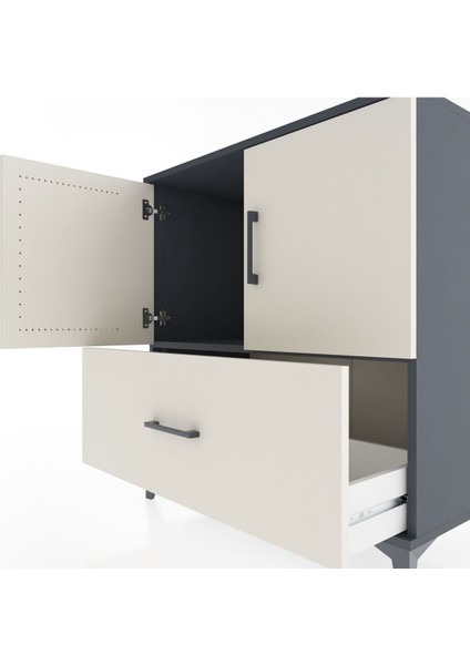 Hyperion Şifonyer Tek Raflı Tek Çekmeceli 2 Kapaklı 88X44X96 Antrasit-Aytaşı indirimleri