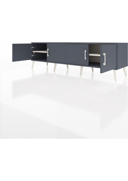 Hyperion Tv Ünitesi 2 Raflı 4 Kapaklı 176X44X51 Antrasit-Antrasit/aytaşı modelleri