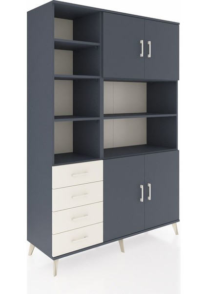 Hyperion Dolap 9 Raflı 4 Çekmeceli 4 Kapaklı 132X44X195 Antrasit-Antrasit/aytaşı fiyatları