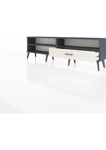 Arges Tv Ünitesi 2 Raflı Tek Çekmeceli 176X30X51 Antrasit-Antrasit/aytaşı modelleri