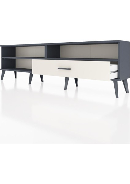 Arges Tv Ünitesi 2 Raflı Tek Çekmeceli 176X30X51 Antrasit-Antrasit/aytaşı fırsatları