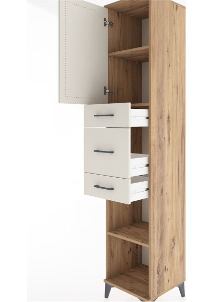 Hyperion Dolap 3 Raflı 3 Çekmeceli Tek Kapaklı 44X44X221 Çam-Aytaşı indirimleri