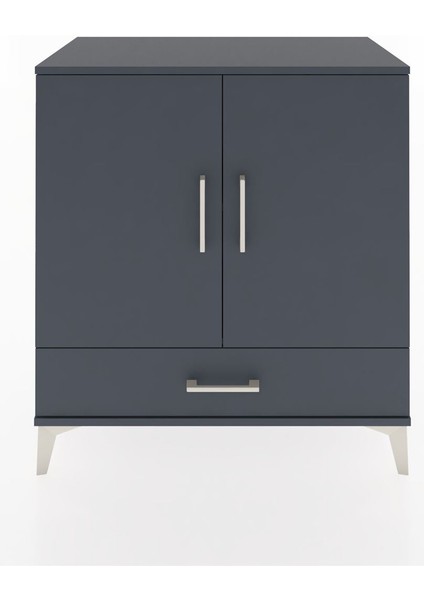 Hyperion Şifonyer 2 Raflı Tek Çekmeceli 2 Kapaklı 88X44X96 Antrasit-Antrasit