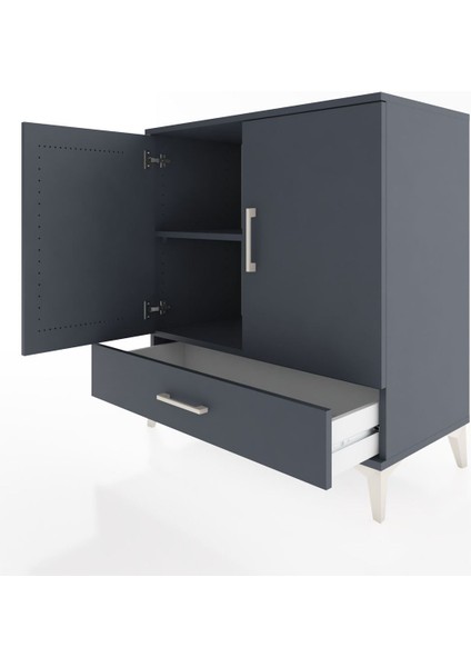 Hyperion Şifonyer 2 Raflı Tek Çekmeceli 2 Kapaklı 88X44X96 Antrasit-Antrasit fırsatları