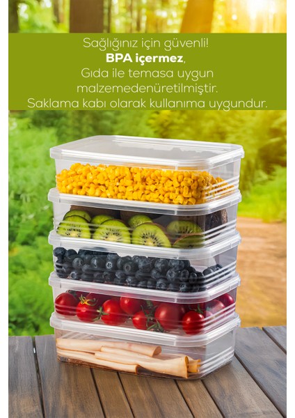 4363-10 Kendinden Kapaklı Derin Dondurucuya Uygun 10 Adet Saklama Kabı Hava Almaz Düzenleyici 1,5lt fiyatları