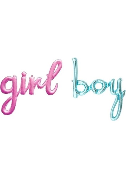 Folyo Balon Cinsiyet Belirleme Partisi Kız Mı Erkek Mi Boy Or Girl Party Mavi Boy Pembe Girl Yazılı