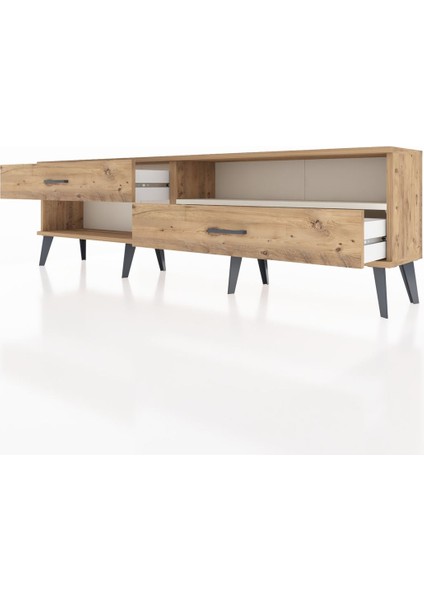 Arges Tv Ünitesi Tek Raflı 2 Çekmeceli 176X30X51 Çam-Aytaşı/çam fırsatları