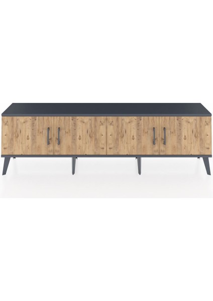 Arges Tv Ünitesi 2 Raflı 4 Kapaklı 176X30X51 Antrasit-Çam/çam