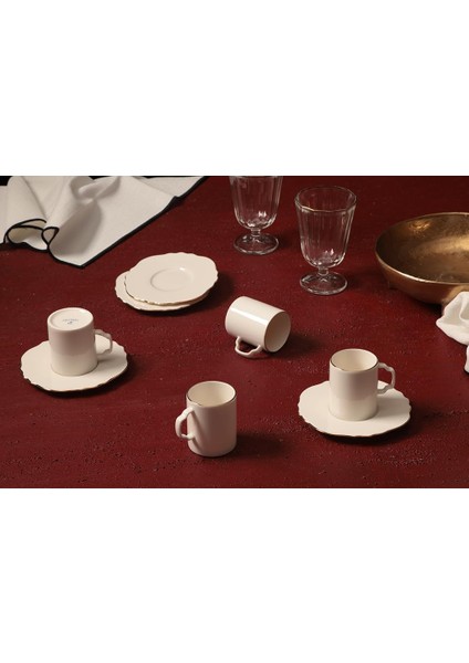 Tide Yaldız 4 Kişilik Kahve Takımı 80CC