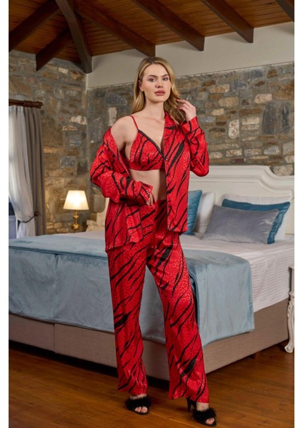 Kadın 3'lü Pijama Takımı 26338 modelleri