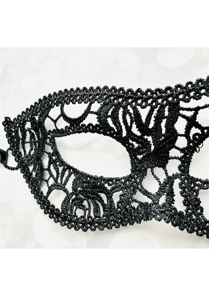 Siyah Kedi Model Dantel Parti Maskesi 12 No fiyatları