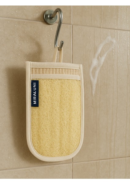 Doğal Kabak Lifi Banyo Eldiveni – Cilt Arındırıcı, Peeling Etkili, Spa Kalitesinde Duş Kesesı
