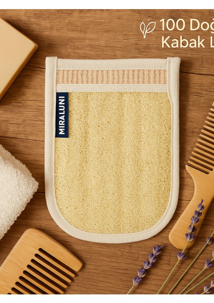 Doğal Kabak Lifi Banyo Eldiveni – Cilt Arındırıcı, Peeling Etkili, Spa Kalitesinde Duş Kesesı
