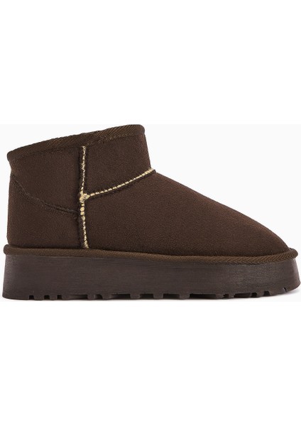 Lilly-Anne Kahve Süet Içi Kürklü Kısa Bot