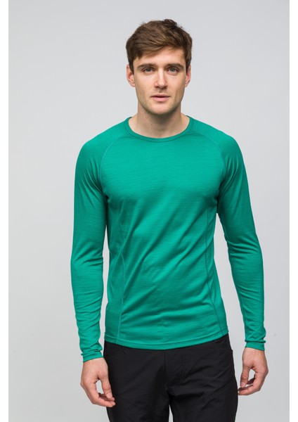 All-Season %100 Merino Uzun Kollu T-Shirt 135 gr - Turkuaz