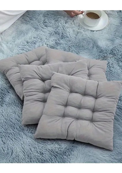 4’lü Sandalye Minderi – Bağcıklı, Çökme Yapmaz Sünger Dolgulu, Yıkanabilir – 40X40 cm