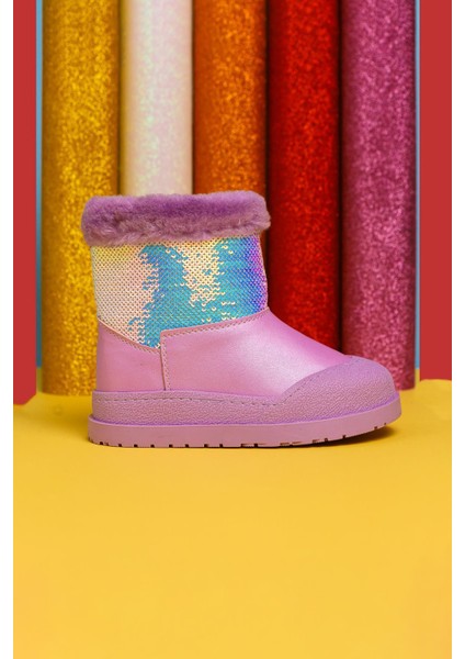 Hanne Lila Pullu Içi Kürklü Çocuk Bot