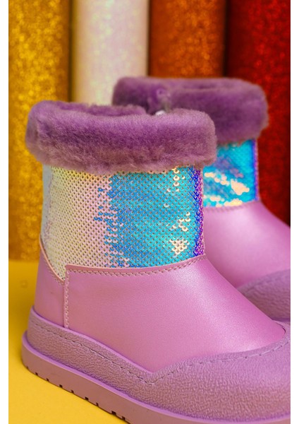 Hanne Lila Pullu Içi Kürklü Çocuk Bot fırsatları