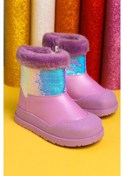 Hanne Lila Pullu Içi Kürklü Çocuk Bot indirimleri