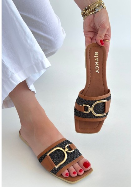 Pıer Siyah Cilt Terlik - Lisinya